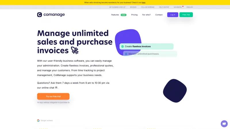 Homepage of CoManage