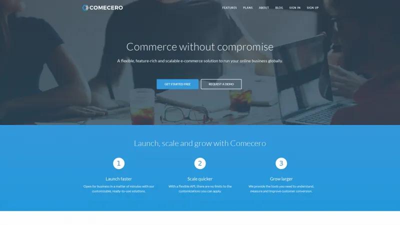 Homepage of Comecero