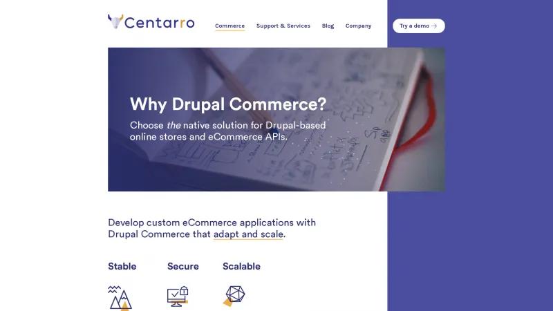 Homepage of Drupal Commerce