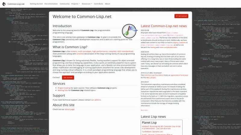 Homepage of Common Lisp