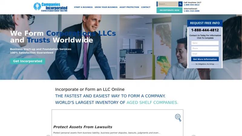 Homepage of Companies Incorporated