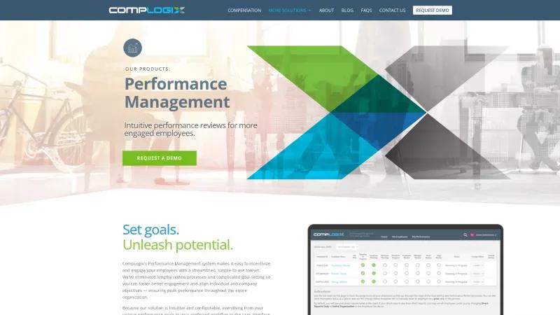 Homepage of CompLogix Performance Management