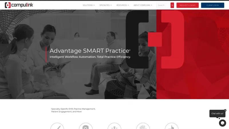 Homepage of Advantage SMART Practice