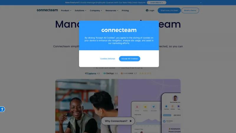 Homepage of Connecteam