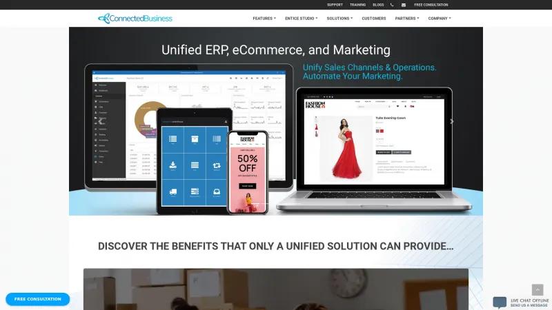 Homepage of Connected Business