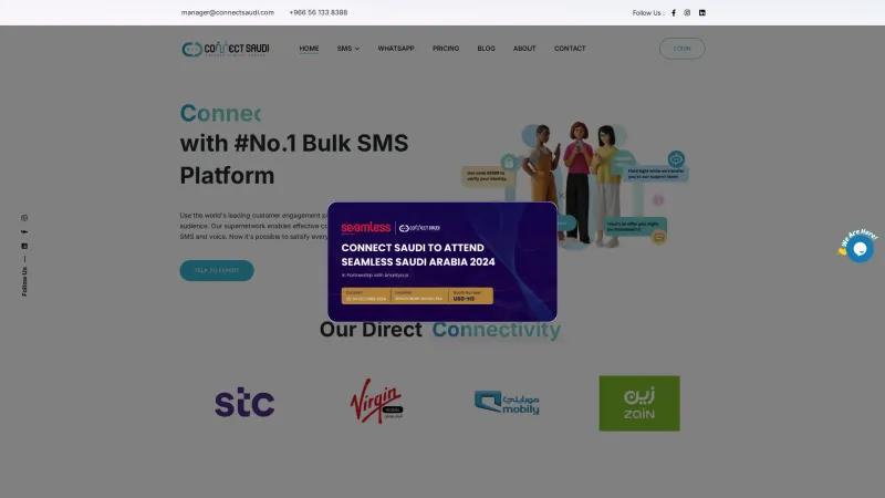 Homepage of Connect Saudi