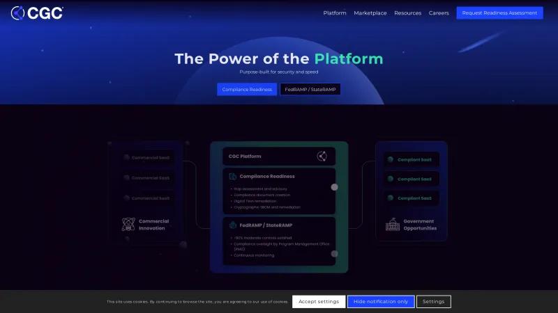 Homepage of Constellation GovCloud