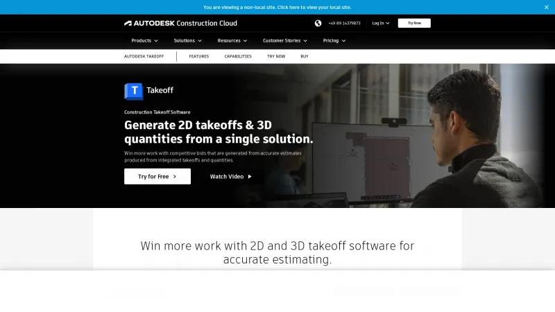 Homepage of Autodesk Quantity Takeoff