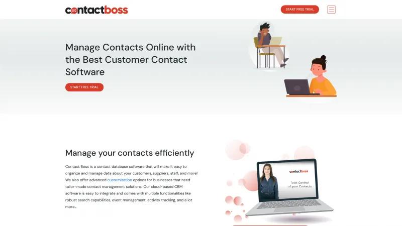 Homepage of Contact Boss