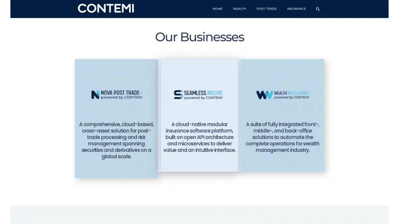 Homepage of Contemi Wealth Intelligence