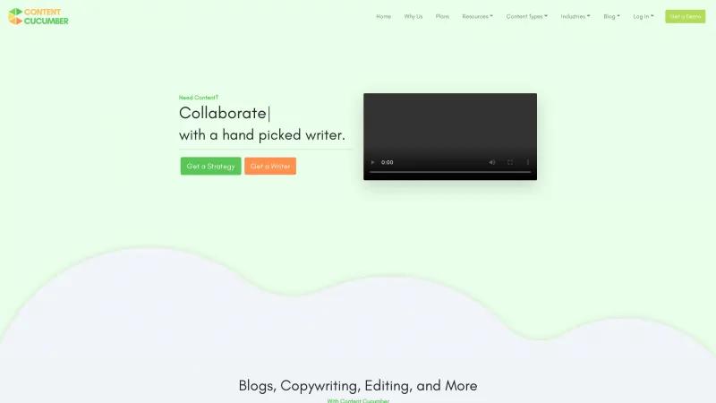 Homepage of Content Cucumber