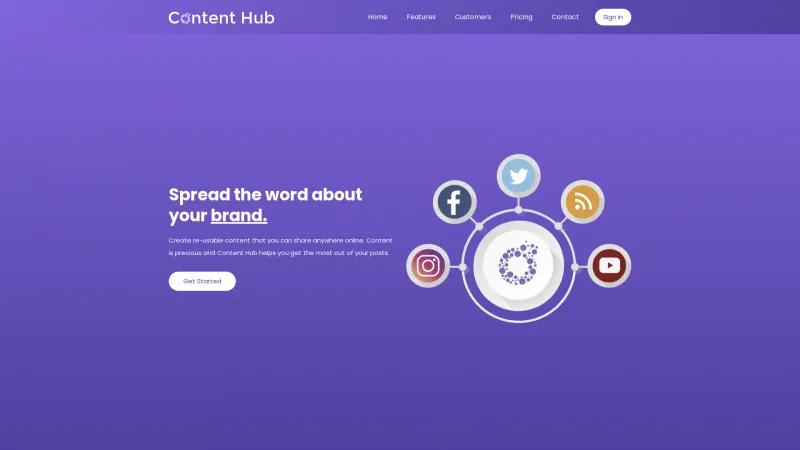 Homepage of Content Hub