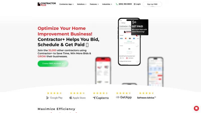 Homepage of Contractor+