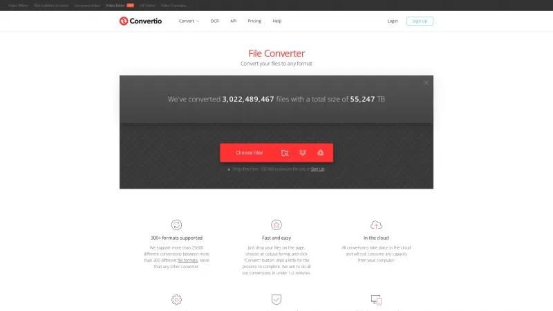 Homepage of Convertio