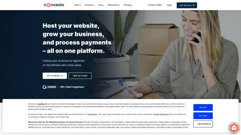 Homepage of Convesio