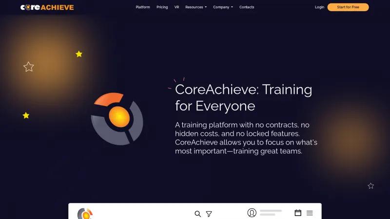 Homepage of CoreAchieve