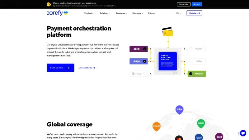 Homepage of Corefy