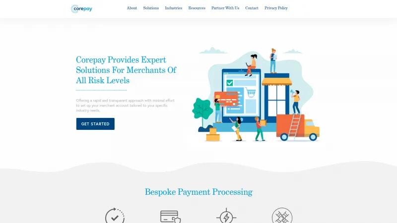 Homepage of Corepay