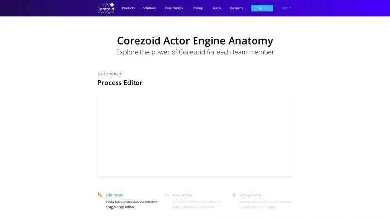 Homepage of Corezoid