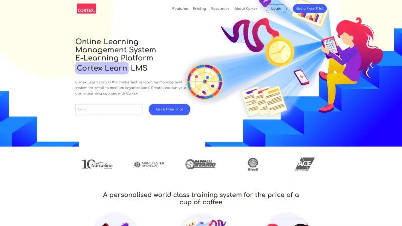 Homepage of Cortex Learn LMS