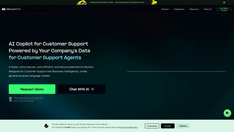 Homepage of CoSupport AI