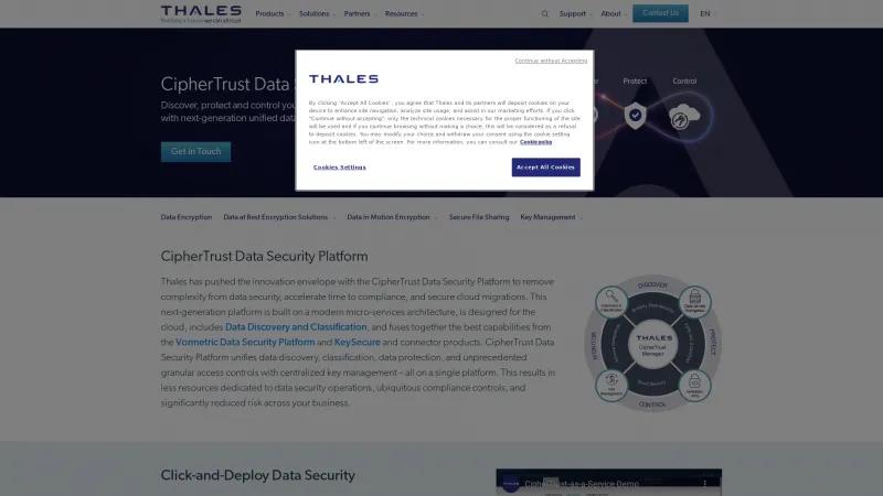 Homepage of CipherTrust Data Security Platform