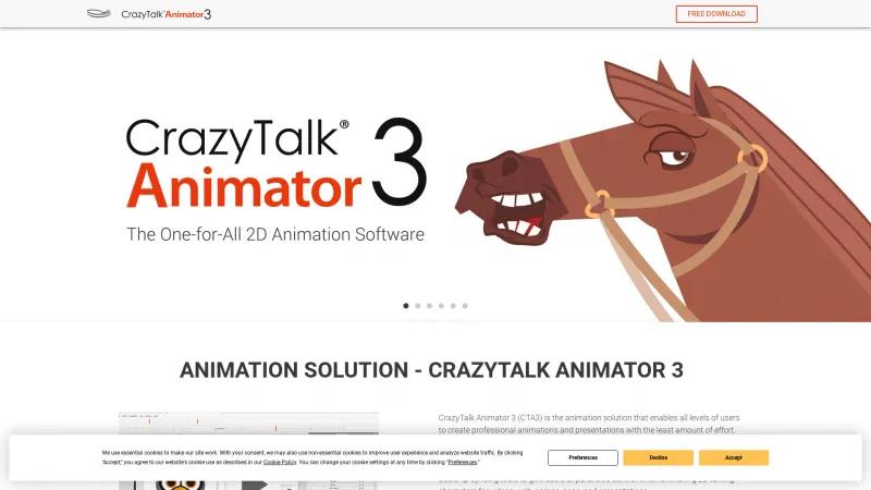 Homepage of CrazyTalk Animator