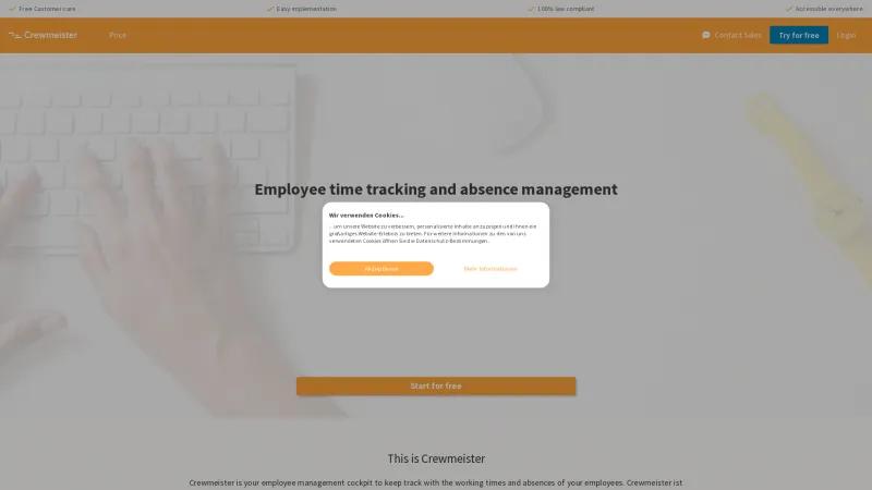 Homepage of Crewmeister