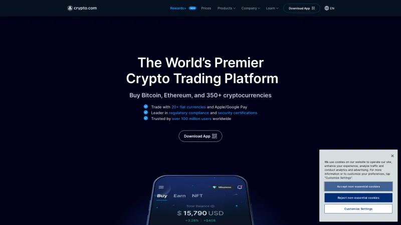 Homepage of Crypto.com