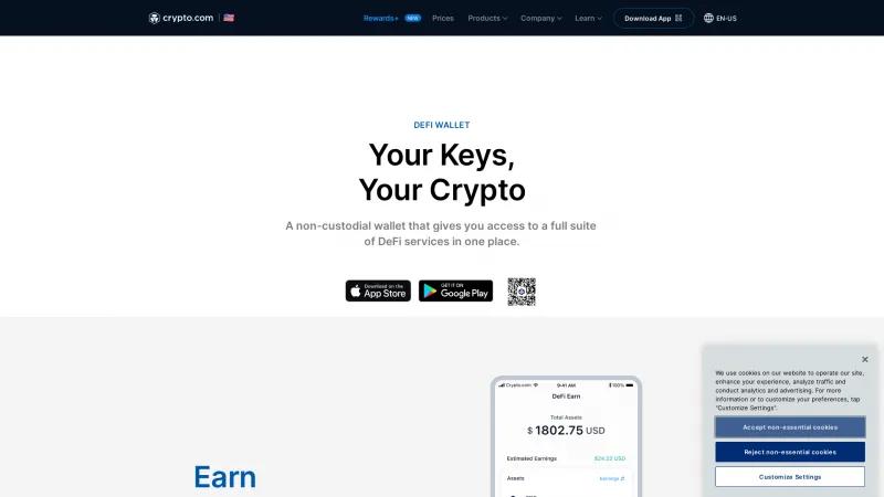 Homepage of Crypto.com DeFi Wallet