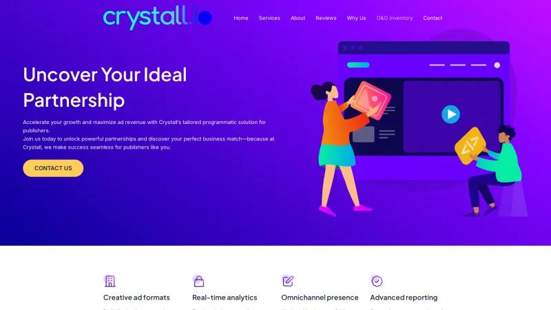 Homepage of Crystall.io