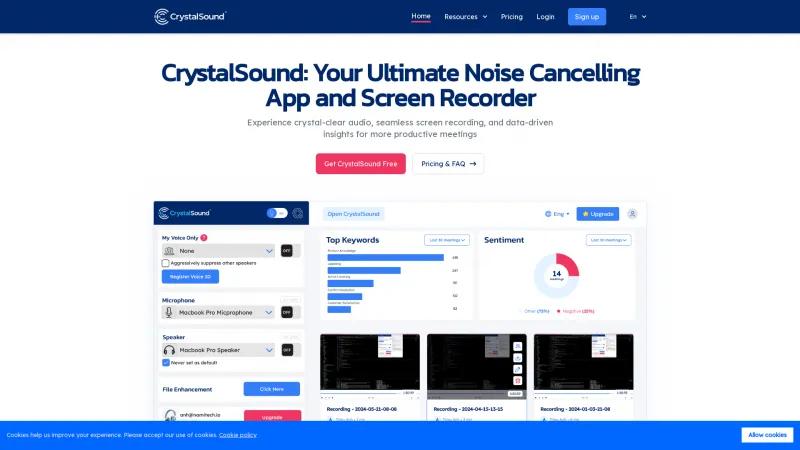 Homepage of CrystalSound