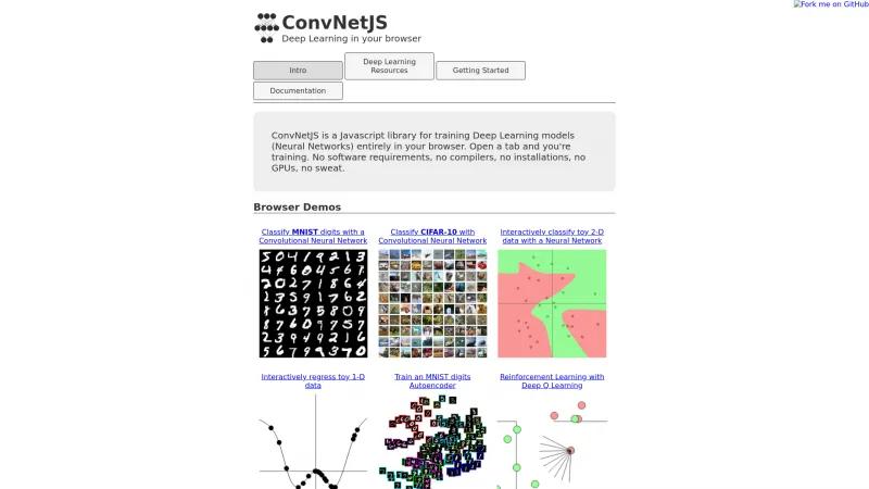 Homepage of ConvNetJS