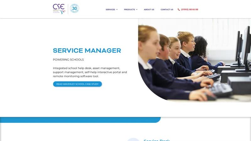 Homepage of CSE Service Manager