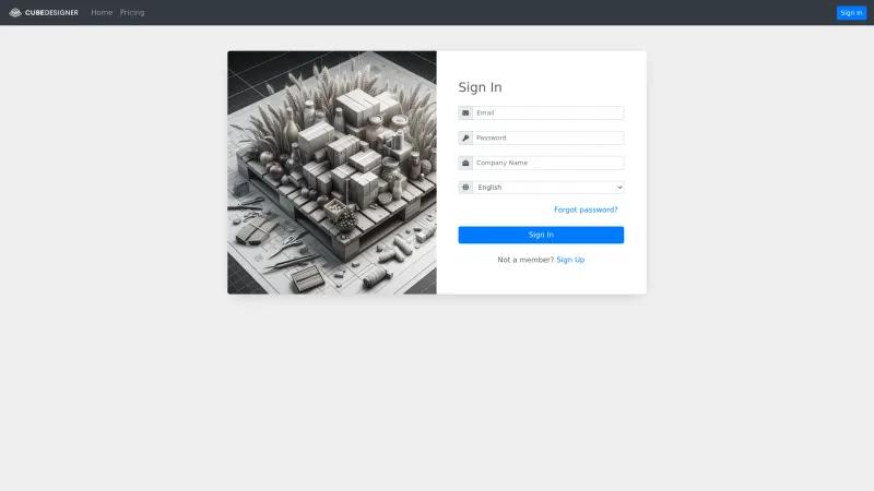 Homepage of CubeDesigner Online