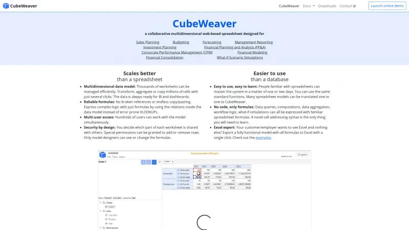 Homepage of CubeWeaver