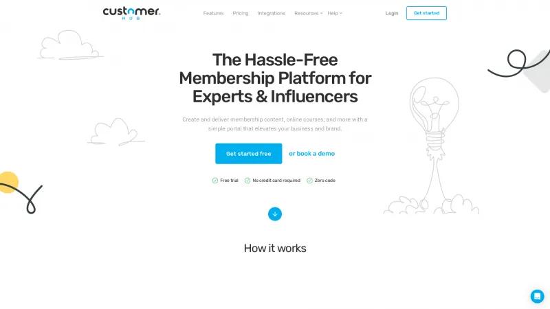 Homepage of CustomerHub