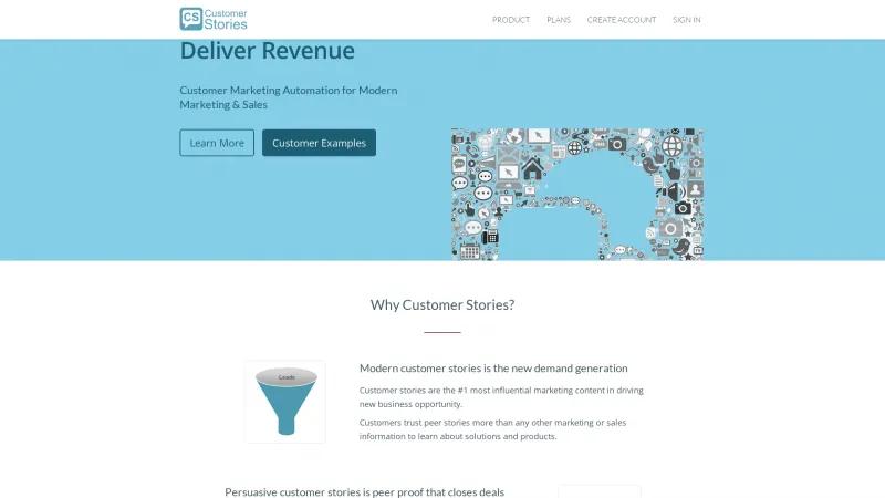 Homepage of CustomerStories