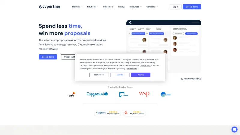 Homepage of CV Partner