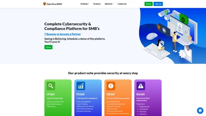 Homepage of CyberGuard360