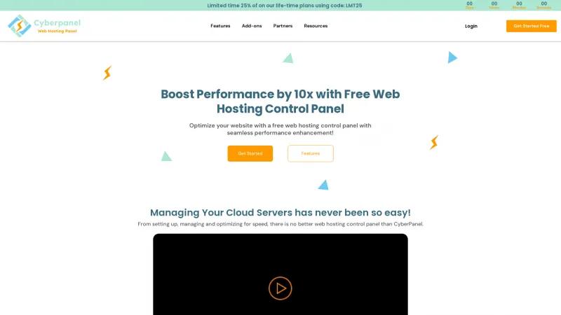 Homepage of CyberPanel