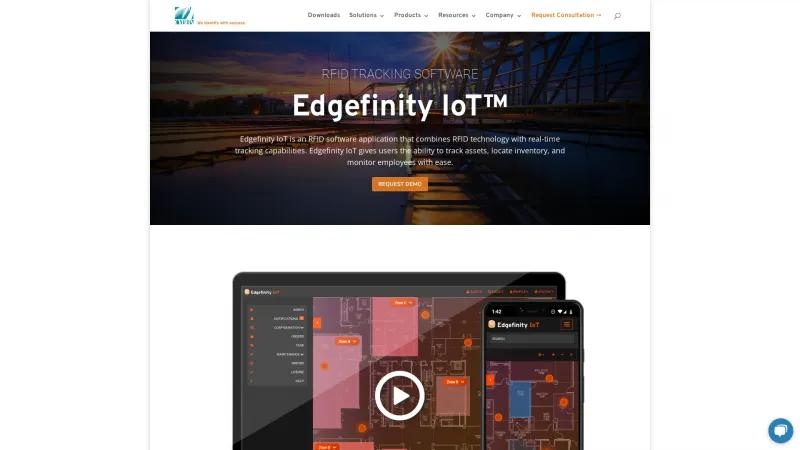 Homepage of Edgefinity IoT