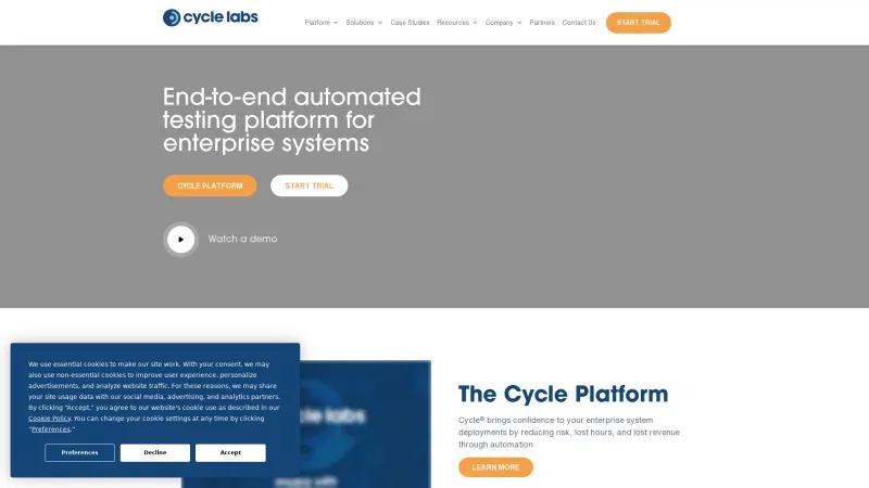 Homepage of Cycle Labs