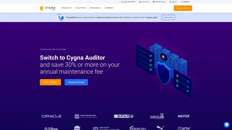 Homepage of Cygna Auditor