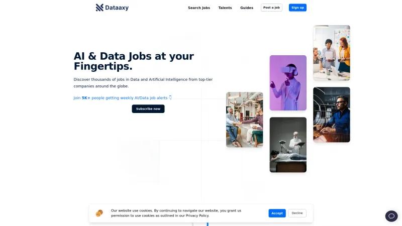 Homepage of Dataaxy