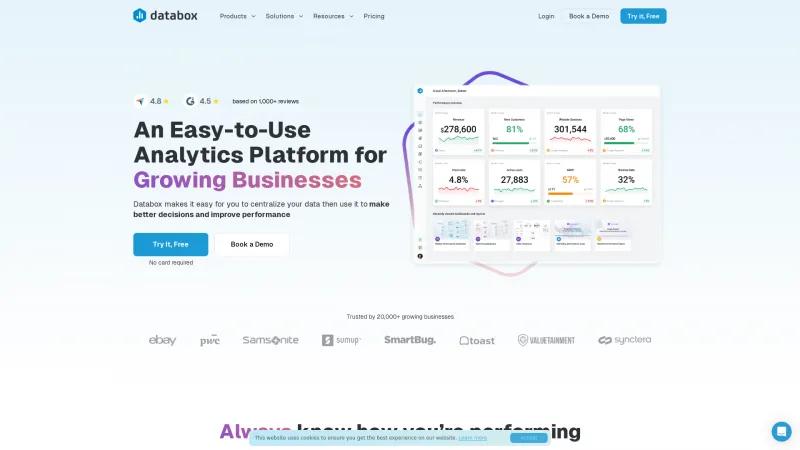 Homepage of Databox