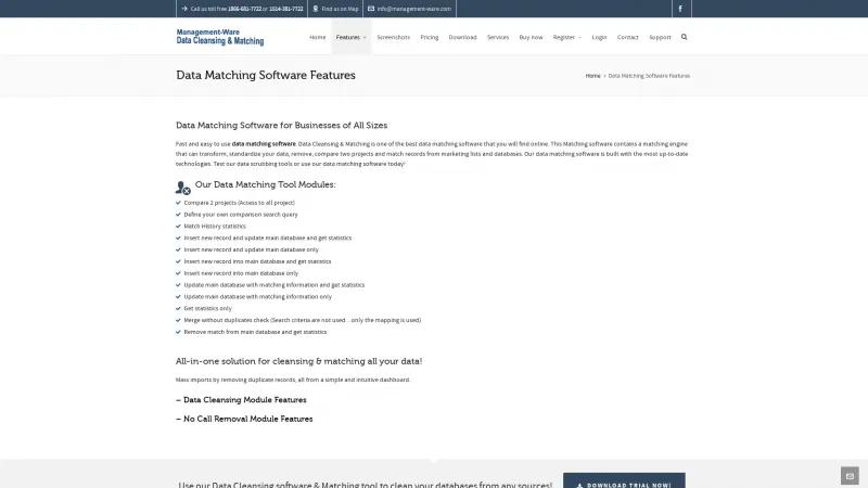 Homepage of Data Cleansing & Matching