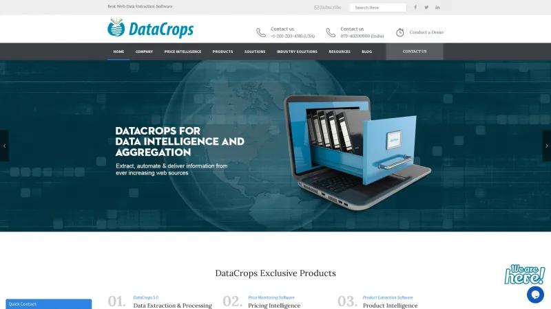 Homepage of DataCrops