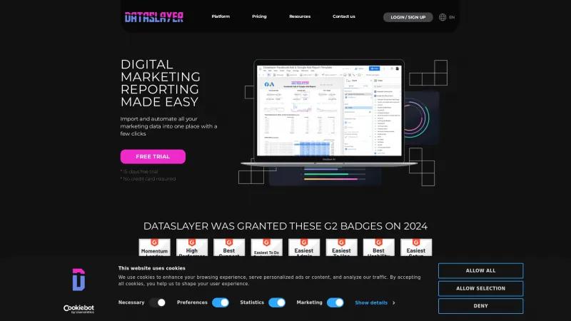 Homepage of Dataslayer