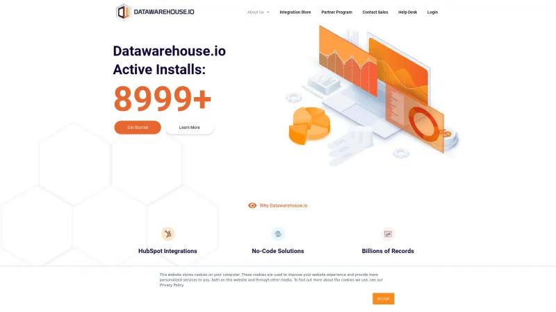 Homepage of Datawarehouse.io